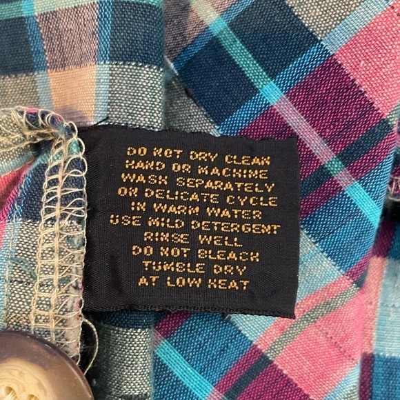 Vintage Eddie Bauer Plaid Cotton Blazer‎ Jacket In Multi Size Small - Picture 7 of 7